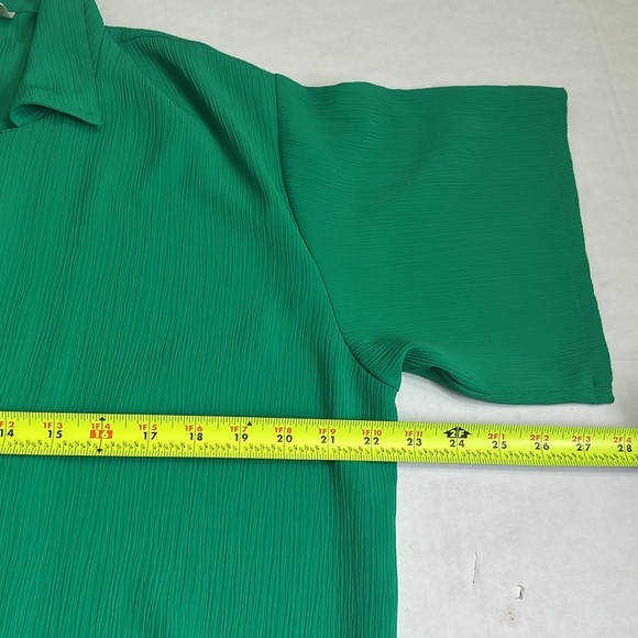 Victoria’s Secret Gold Label Green Short Sleeve Button Down Shirt Sleep Size P/S - Picture 6 of 10